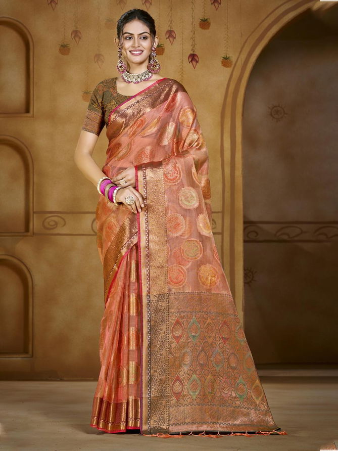 Chandani Vol 3 By Bunawat Organza Wedding Wear Sarees Exporters In India